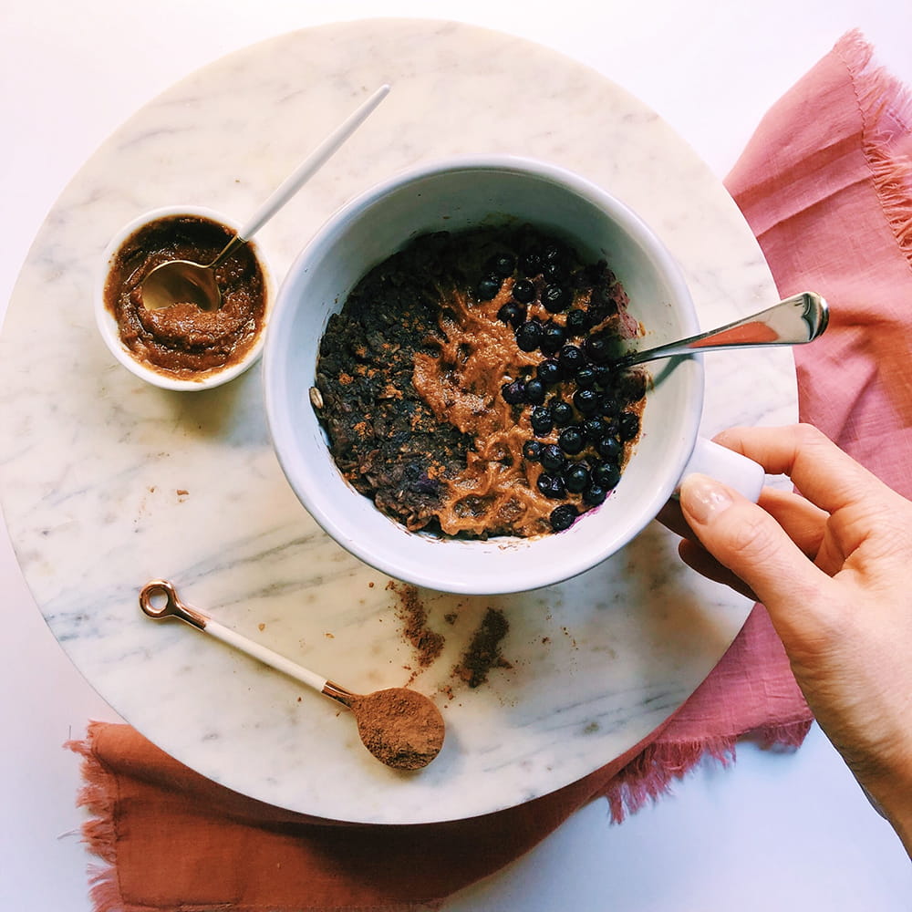 Instant Blueberry Cacao Oat Bake