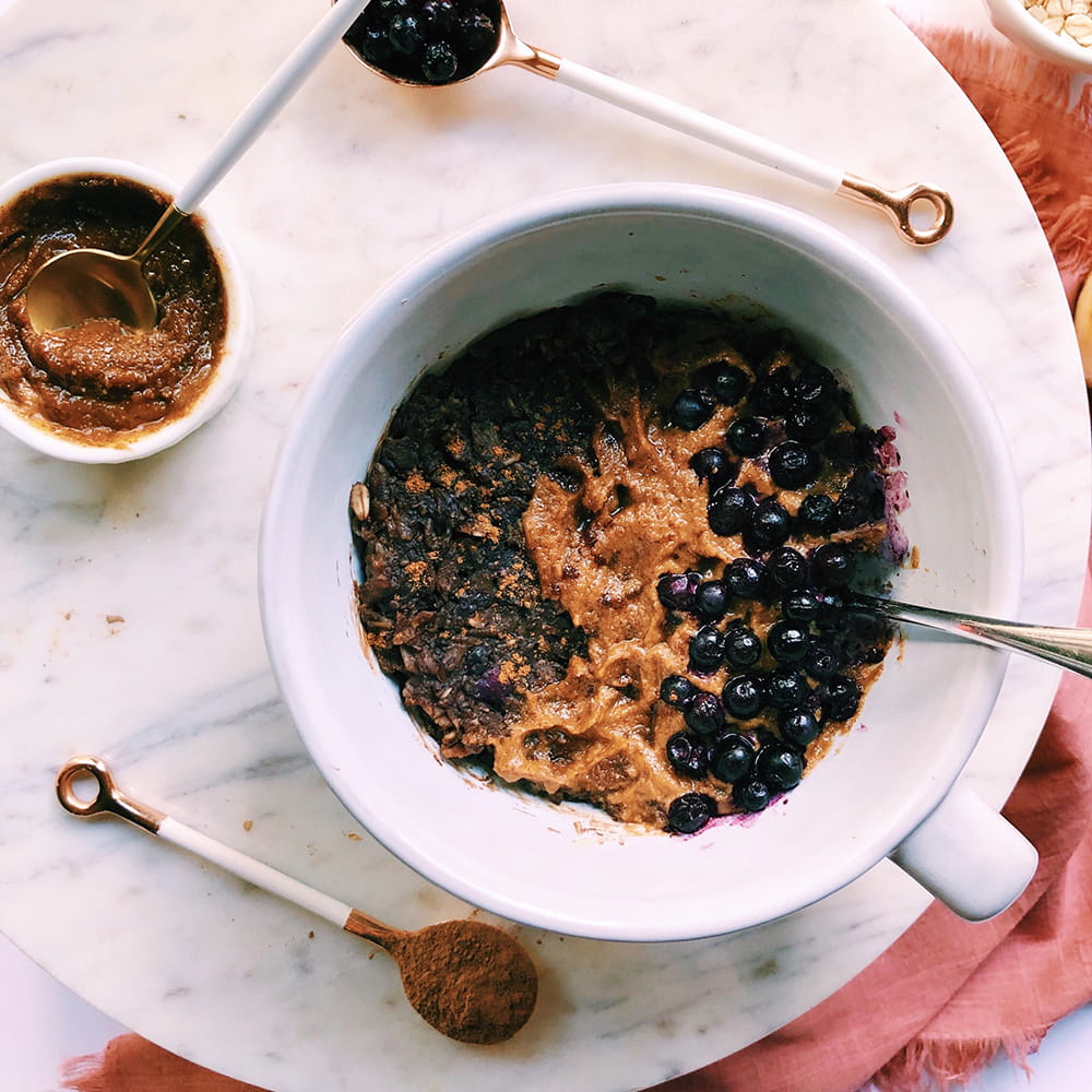 Instant Blueberry Cacao Oat Bake