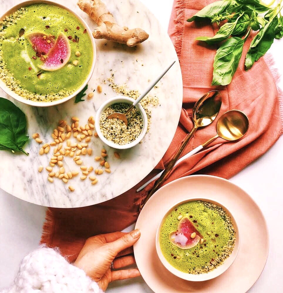 Basil Zucchini Blender Soup