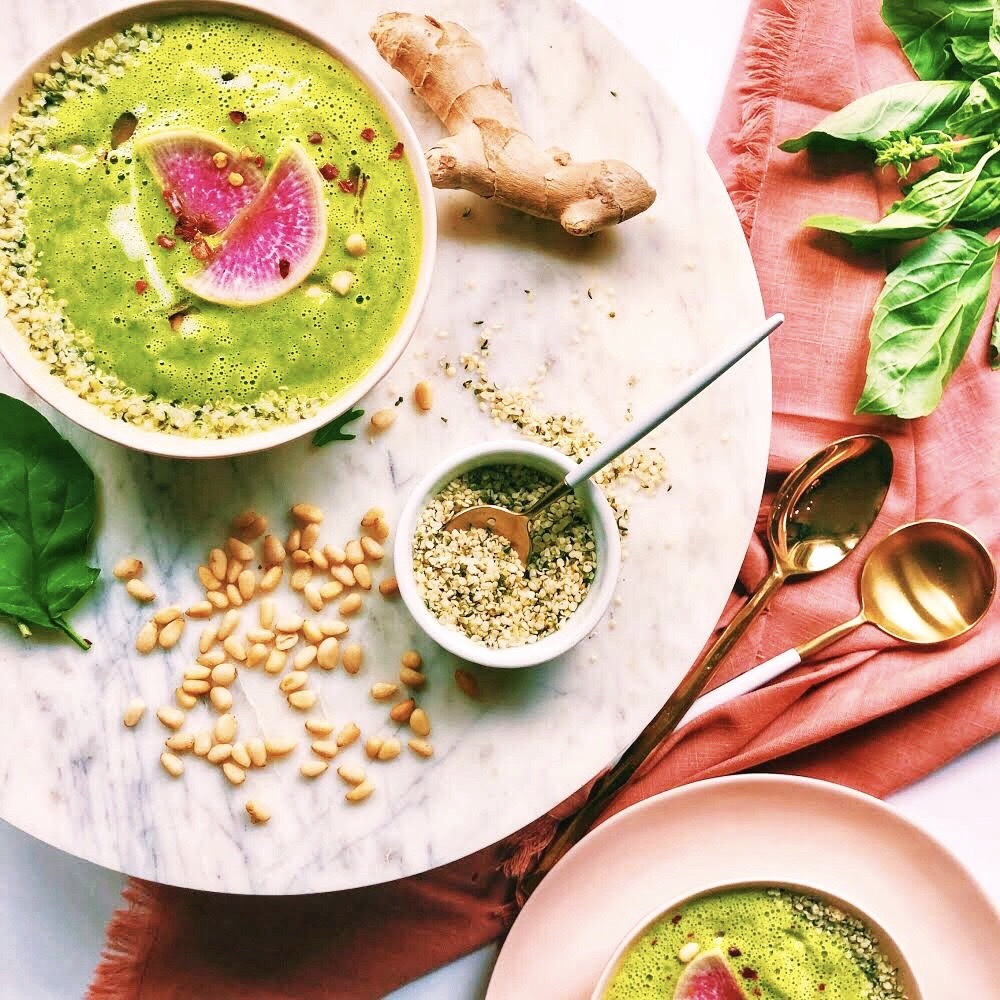 Basil Zucchini Blender Soup